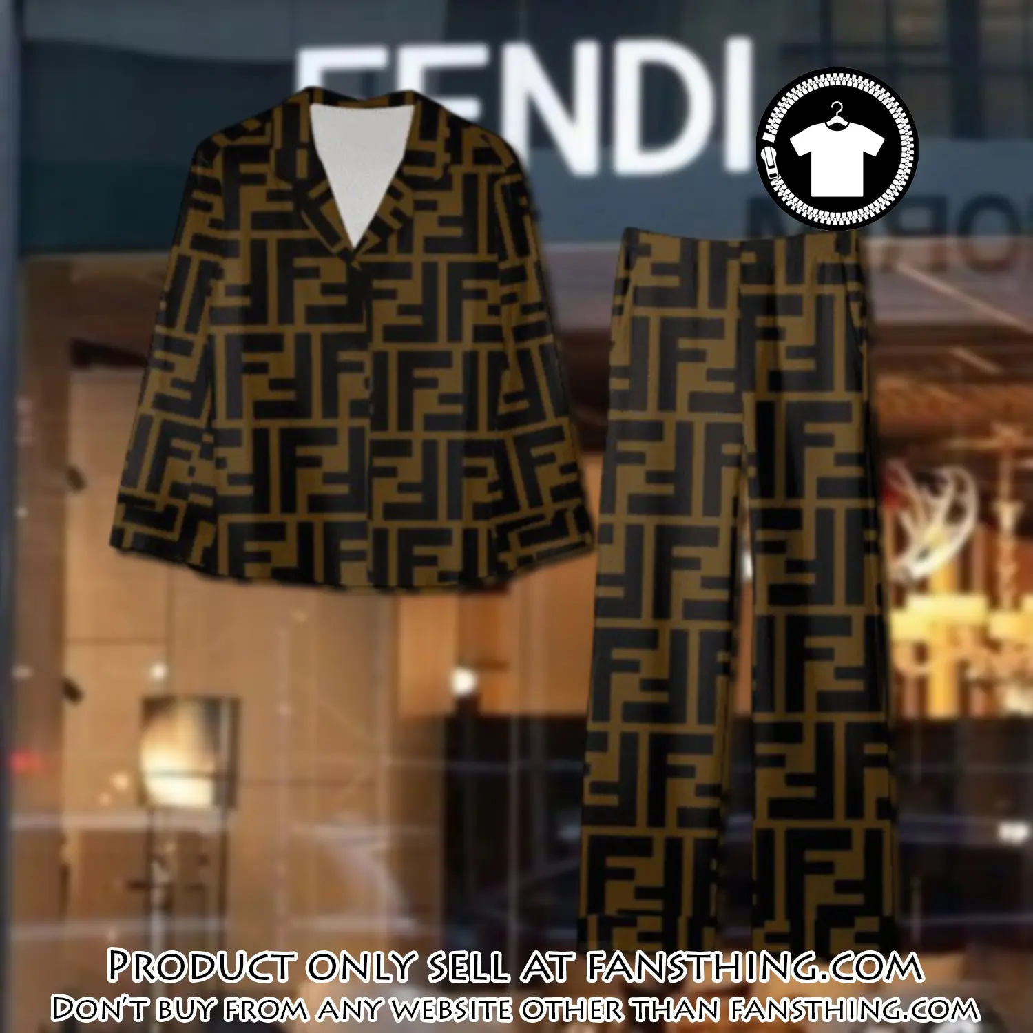 Trending luxury fendi satin pajama set pjs1051 fst0733801